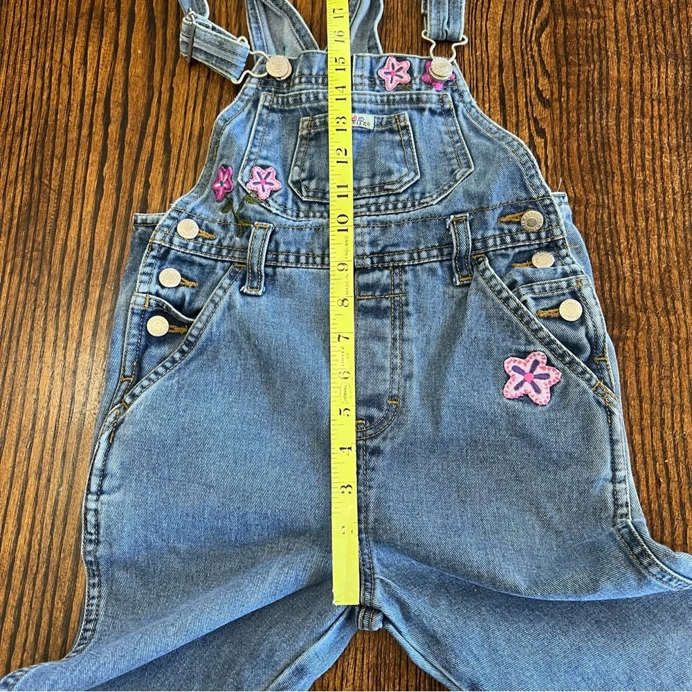 Vintage Y2K Gasoline Girls Bib Overalls Size Large Denim Jeans Flower Power